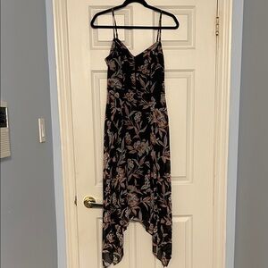 White House Black Market Floral Black and Pink Dress Size 6